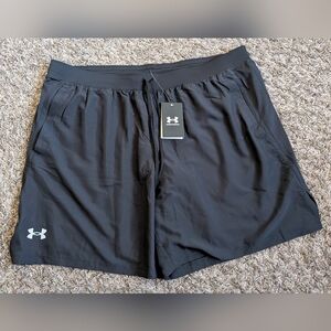 NWT Under Armour Black Launch 7" 2-In-1 Fitted Athletic Shorts Men's 2XL
